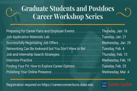 Graduate Students and Postdocs Career workshop Series